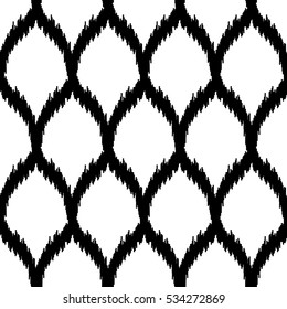 Ethnic seamless black and white pattern. Boho textile print. Geometric wallpaper with abstract tile.
