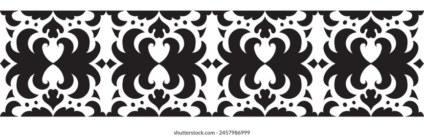Ethnic seamless border pattern. Ornament vector illustration. Classic ornate element. Baroque floral vintage style. Decorative border design for frame, textile, fabric, clothing, carpet, curtain, rug.