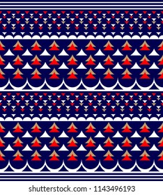 Ethnic seamless border pattern.repeating navy background