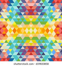 Ethnic seamless colorful vector pattern. Vector abstract texture with polygons. Modern textile print, geometrical templates. Ethnic motif wallpaper