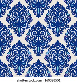 Ethnic seamless damask vector pattern