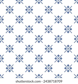 Ethnic seamless design.Geometric folklore ornament. Pixel pattern.Tribal ethnic vector texture. Seamless tribal embroidery. Scandinavian folk pattern for texture, fabric, clothing,wrapping,print deco.