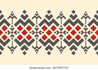 Ethnic seamless design.Geometric folklore ornament.Beautiful tribal ethnic vector texture.Cross stitch seamless textile embroidery. Scandinavian folk pattern for products,fabric,wrapping,print,deco.