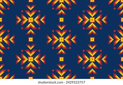 Ethnic seamless design.Geometric traditional pattern ornament.Tribal ethnic vector texture.Cross stitch seamless textile embroidery. Scandinavian folk pattern for products,fabric,wrapping,print,deco.