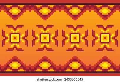 Diseño étnico sin costuras. Adorno de patrón tradicional geométrico. Textura de vector étnico tribal. Bordado textil sin costuras de punto de cruz. Patrón folk escandinavo para productos, tela, envoltura, impresión, decoración.
