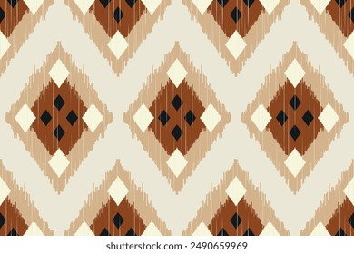 Ethnic seamless diamond patterns in Mexican ikat, tribal, indigenous and Aztec geometric patterns for graphic art, carpet design, wallpaper, wrapping and clothing.