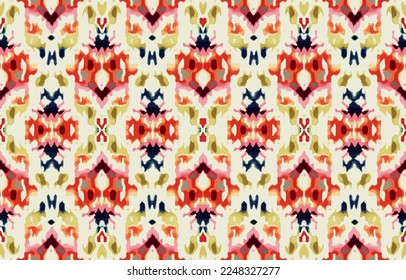 Ethnic seamless fabric pattern. Abstract traditional folk antique vintage retro blurred graphic line. Fabric textile vector illustration ornate elegant luxury style. Art print for clothing, background