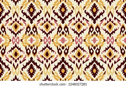 Ethnic seamless fabric pattern. Abstract traditional folk antique vintage retro blurred graphic line. Fabric textile vector illustration ornate elegant luxury style. Art print for clothing, background