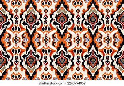 Ethnic seamless fabric pattern. Abstract traditional folk antique vintage retro blurred graphic line. Fabric textile vector illustration ornate elegant luxury style. Art print for clothing, background