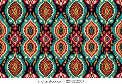 Patrón de tejido étnico sin costura. Resumen de la línea retro tradicional de antaño folclórico vintage tradicional. Ilustración vectorial textil de tela ornamentan elegante estilo lujoso. Huella de arte para ropa, fondo.
