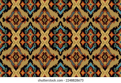 Ethnic seamless fabric pattern. Abstract traditional folk antique vintage retro blurred graphic line. Fabric textile vector illustration ornate elegant luxury style. Art print for clothing, background