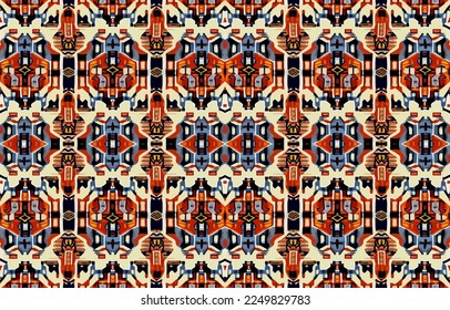 Ethnic seamless fabric pattern. Abstract traditional folk antique vintage retro blurred graphic line. Fabric textile vector illustration ornate elegant luxury style. Art print for clothing, background