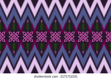ethnic seamless fabric pattern design  Decorated with ikat style for designing and printing clothes.