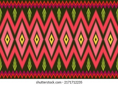 diseño de tejidos étnicos sin costura Decorado con estilo ikat para diseñar e imprimir ropa.