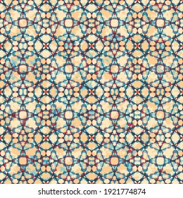 Ethnic seamless fabric pattern. Geometric Tribal motif. Abstract Multicolor Textured Pattern.