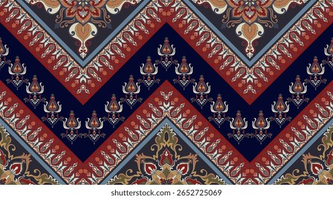 Ethnic seamless fabric patterns, folk patterns