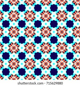 Ethnic Seamless Fashion Pattern. Boho Style Decoration Background Texture. Cool Ethnic Ornament. Repeating Cloth, Textile, Wrapping Paper, Ad Backdrop. Abstract Seamless Fabric Pattern