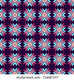 Ethnic Seamless Fashion Pattern. Boho Style Decoration Background Texture. Cool Ethnic Ornament. Repeating Cloth, Textile, Wrapping Paper, Ad Backdrop. Retro Seamless Fabric Pattern