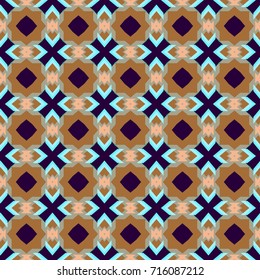 Ethnic Seamless Fashion Pattern. Boho Style Decoration Background Texture. Cool Ethnic Ornament. Repeating Cloth, Textile, Wrapping Paper, Ad Backdrop. Retro Seamless Fabric Pattern