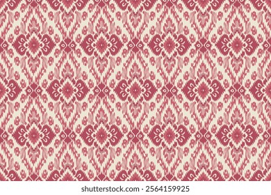 Ethnic seamless floral ikat patterns in tribal, indigenous embroidery and Mexican Aztec geometrics for graphic art, rug design, wallpaper, wrapping and clothing.