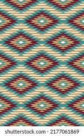 Ethnic seamless geometric pattern. Aztec, Navajo vector ornament. Ikat rhombus design .