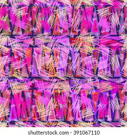 Ethnic seamless geometric pattern. Bright colored structure of the traditional folk forms. 