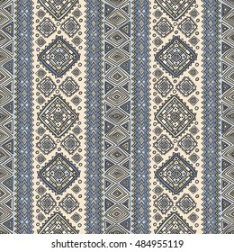 Ethnic seamless geometric pattern, traditional tribal motifs in folk style, color texture, background.