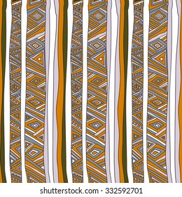 Ethnic seamless geometric pattern.Traditional folk structure of national motives. Pattern for design background, packaging, wallpaper, fabrics, textiles, painted by hand.