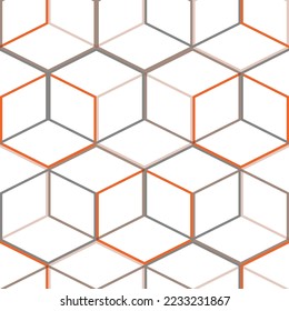  ethnic seamless ornament. Trendy colors hexagon cells pattern for web or cover.