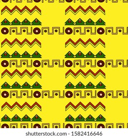 ethnic seamless pattern. Abstract background with colored stripes, Mayan style, Mexico, Brazil. Ancient tribal ornament