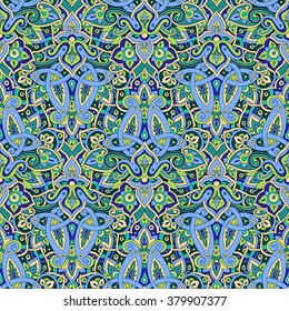 Ethnic seamless pattern. Abstract background. Oriental decorative elements. Boho style vector illustration.