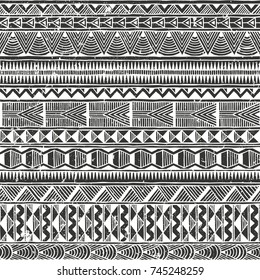 Ethnic seamless pattern. Abstract background with grunge texture. EPS10 vector illustration.