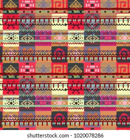Ethnic seamless pattern. Abstract colorful background texture