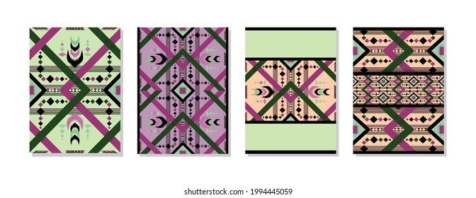 Ethnic seamless pattern abstract cover notebook design. Suitable for social media posts, mobile apps, banners and web or internet ads. templates set for printing. boho art background. Eps10 vector.