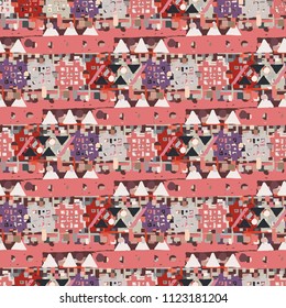 Ethnic seamless pattern. Abstract geometric background texture. Patchwork