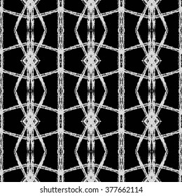 Ethnic seamless pattern. Abstract geometric black and white background with aztec ornament.