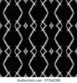Ethnic seamless pattern. Abstract geometric black and white background with aztec ornament.