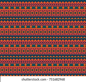 Ethnic seamless pattern. Abstract geometric multicolor background texture. 