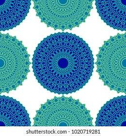 Ethnic Seamless Pattern. Abstract Oriental Mandala Background. Vintage Rapport for Wallpaper, Textile, Fabric and Paper. Seamless Pattern with Mandala