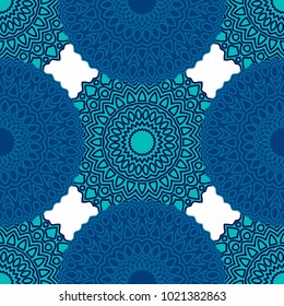 Ethnic Seamless Pattern. Abstract Oriental Mandala Background. Vintage Rapport for Wallpaper, Textile, Fabric and Paper. Seamless Pattern with Mandala