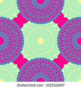 Ethnic Seamless Pattern. Abstract Oriental Mandala Background. Vintage Rapport for Wallpaper, Textile, Fabric and Paper. Seamless Pattern with Mandala