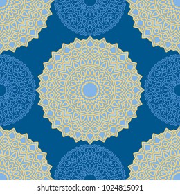 Ethnic Seamless Pattern. Abstract Oriental Mandala Background. Vintage Rapport for Wallpaper, Textile, Fabric and Paper. Seamless Pattern with Mandala