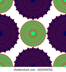 Ethnic Seamless Pattern. Abstract Oriental Mandala Background. Vintage Rapport for Wallpaper, Textile, Fabric and Paper. Seamless Pattern with Mandala