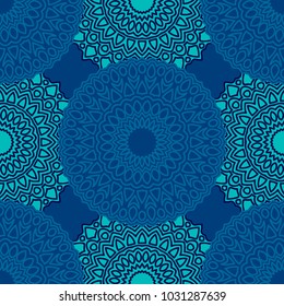 Ethnic Seamless Pattern. Abstract Oriental Mandala Background. Vintage Rapport for Wallpaper, Textile, Fabric and Paper. Seamless Pattern with Mandala