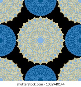 Ethnic Seamless Pattern. Abstract Oriental Mandala Background. Vintage Rapport for Wallpaper, Textile, Fabric and Paper. Seamless Pattern with Mandala