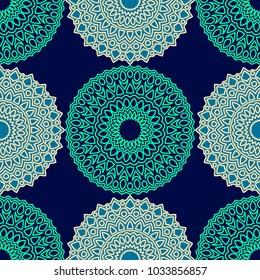 Ethnic Seamless Pattern. Abstract Oriental Mandala Background. Vintage Rapport for Wallpaper, Textile, Fabric and Paper. Seamless Pattern with Mandala