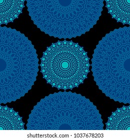 Ethnic Seamless Pattern. Abstract Oriental Mandala Background. Vintage Rapport for Wallpaper, Textile, Fabric and Paper. Seamless Pattern with Mandala