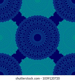 Ethnic Seamless Pattern. Abstract Oriental Mandala Background. Vintage Rapport for Wallpaper, Textile, Fabric and Paper. Seamless Pattern with Mandala