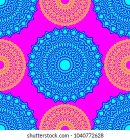 Ethnic Seamless Pattern. Abstract Oriental Mandala Background. Vintage Rapport for Wallpaper, Textile, Fabric and Paper. Seamless Pattern with Mandala