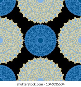 Ethnic Seamless Pattern. Abstract Oriental Mandala Background. Vintage Rapport for Wallpaper, Textile, Fabric and Paper. Seamless Pattern with Mandala